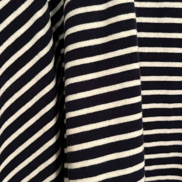 Deep Navy Blue and White Striped Mini Skirt (size medium) - Picture 2 of 4